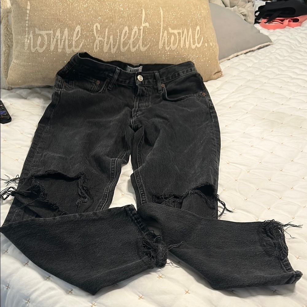 Agolde Black Distressed Jeans